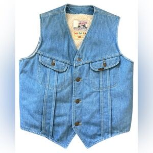 Vintage Lee Storm Rider Sherpa-Lined Denim Vest
